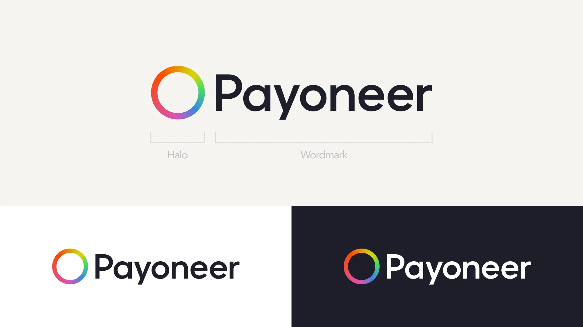 Payoneer logo — anatomy, light and dark